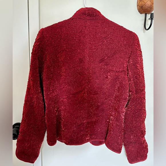 VINTAGE Victor Costa Red Taffeta Evening Jacket - Picture 4 of 5